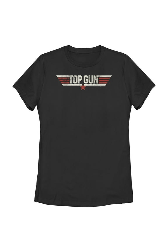 Women's Top Gun Distressed Movie Logo Graphic T-Shirt