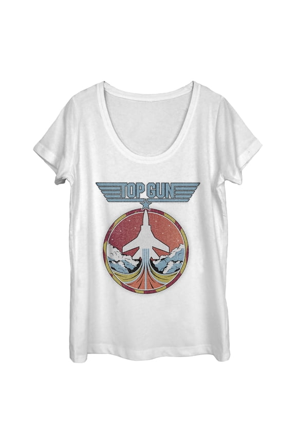 Women's Top Gun Fighter Jet Liftoff Scoop Neck