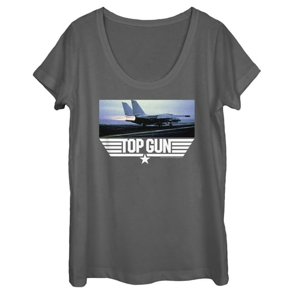 Women's Top Gun Fighter Jet Ready for Takeoff  Scoop Neck