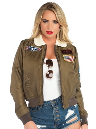 Top Gun MA 1 Nylon Bomber Jacket with Patches Gray 