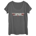 thumbnail image 1 of Women's Top Gun Logo Distressed  Scoop Neck, 1 of 4