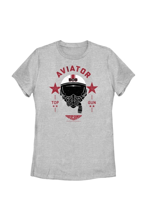 Women's Top Gun: Maverick Aviator Bob Helmet  Graphic T-Shirt