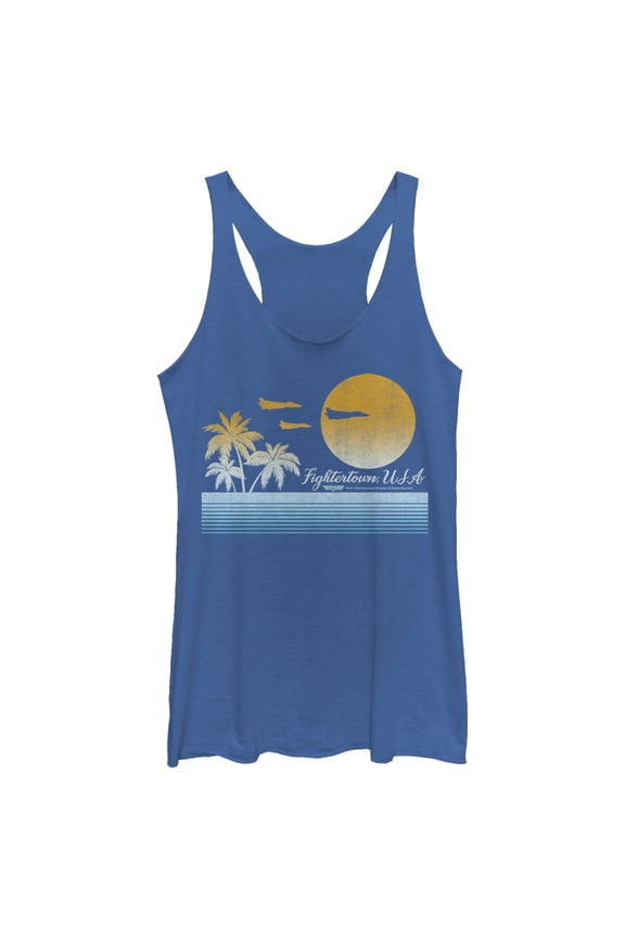 Women's Top Gun Retro Landscape Fightertown, USA Racerback Tank Top