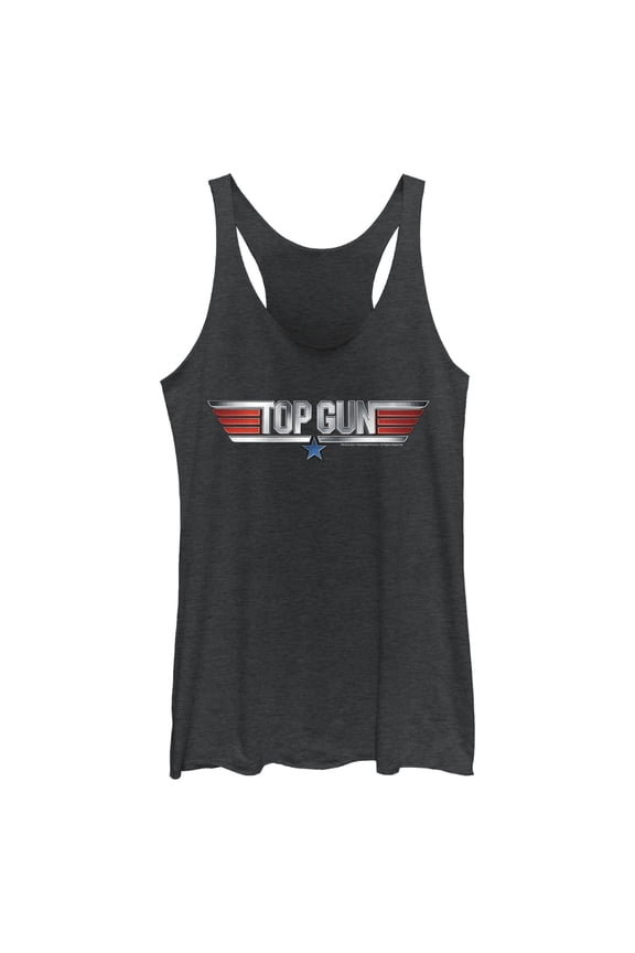 Women's Top Gun Shiny 3D Logo Racerback Tank Top
