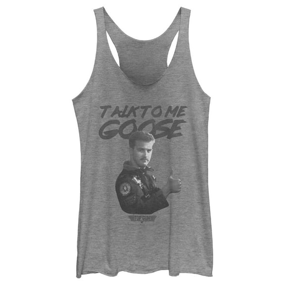 Women's Top Gun Talk to Me Goose Thumbs Up  Racerback Tank Top
