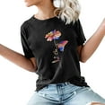 thumbnail image 1 of Women's Top Little Daisy Butterfly Graphic Print Crew Neck Short Sleeve T-shirt, 1 of 1