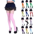 thumbnail image 1 of Women's Top Pink Thigh High Sheer Stockings,Solid Hue Long Stockings for women, 1 of 4