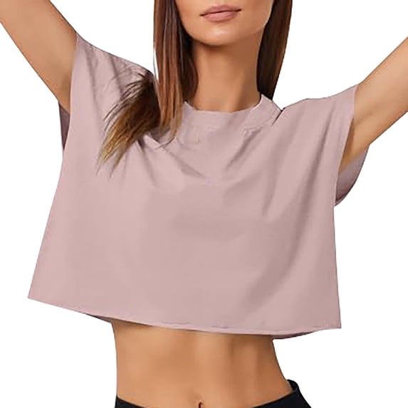 Women's Tops 2024 Batwing Tunic T Shirts Solid Short Sleeve Basic Blouse Loose Fit Casual Tee Womens Summer Tees
