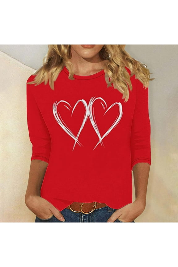 Women's Tops 3/4 Sleeve Petite Short Sleeve Summer Blouses for Women 2026 Vacation Women Summer Blouses Trendy Womens Plus Size Printed Tees