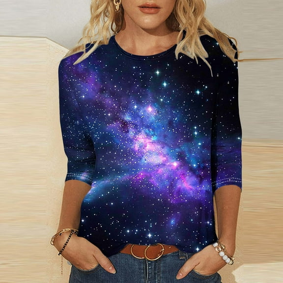 Women's Tops 3/4 Sleeve Petite Summer Tees for Teens Casual Work Tops for Women Summer Womens Tops Plus Size Dressy