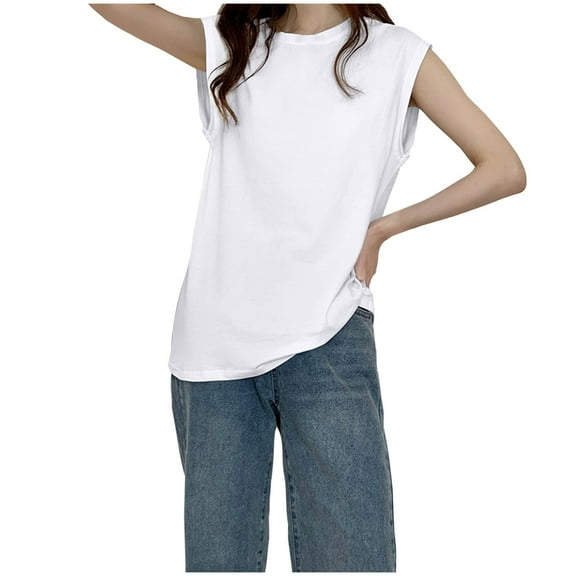 Women's Tops, Cap Sleeve Tops for Women Summer Top Basic Tee Shirts Casual Tank Loose Fit 2026 Fashion