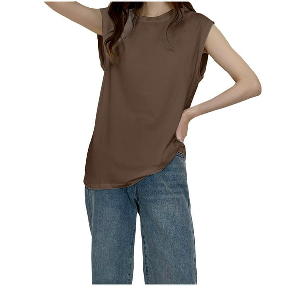 Women's Tops, Cap Sleeve Tops for Women Summer Top Basic Tee Shirts Casual Tank Loose Fit 2026 Fashion
