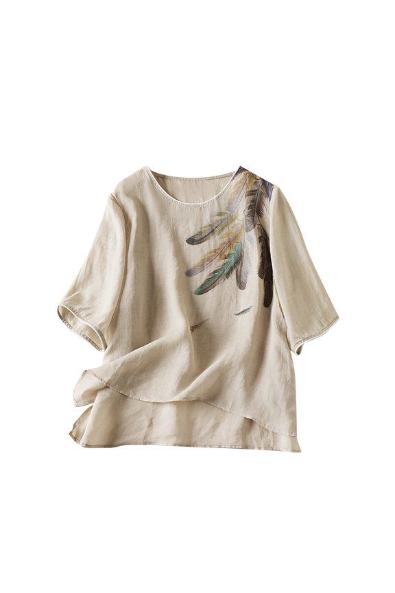 Women's Tops Casual Loose Fit Crop Tops Plus Size Workout Tshirts Shirts V Neck Blouses For Work Cotton