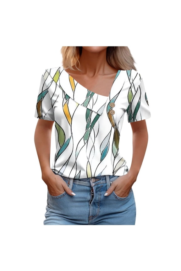 Women's Tops Casual Loose Fit Workout Tops Loose Fit Crop Fitted Tshirts Shirts Multipack Blouses Short Sleeve Peplum