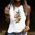 thumbnail image 1 of Women's Tops Under $5 Large Summer Casual Round Neck Loose Sleeveless T-Shirt, 1 of 4
