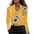 thumbnail image 1 of Women's Tops Dressy 2026 Cowl Neck Shirt Long Sleeve Blouse Business Work Tops Dressy Casual Floral Outfits, 1 of 1