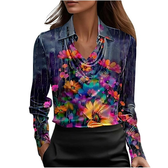 Women's Tops Dressy 2026 Trendy Satin Tops Cowl Neck Shirts Long Sleeve Teacher Clothes Office Business Outfits