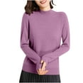 thumbnail image 1 of Women's Tops Long Sleeve Pullover Top High Neck Undershirt Knit Blouses Casual Layering Tees, 1 of 6