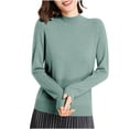 thumbnail image 1 of Women's Tops Long Sleeve Pullover Top High Neck Undershirt Knit Blouses Casual Layering Tees, 1 of 6