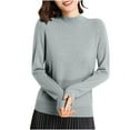 thumbnail image 1 of Women's Tops Long Sleeve Pullover Top High Neck Undershirt Knit Blouses Casual Layering Tees, 1 of 6
