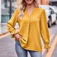 thumbnail image 1 of Women's Tops Long Sleeve V Neck Under $10 Fashion Casual Color Long Sleeve Blouses & Shirts, 1 of 9