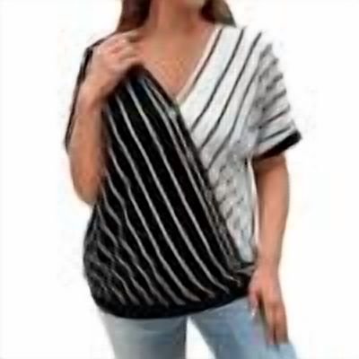 Women's Tops, Plus Size Summer Tops for Women Dressy Striped Wrap V Neck Blouse Short Sleeve Loose Business Casual Tunic Tee Shirts
