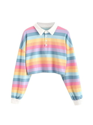 Rainbow Crop Top Hoodie