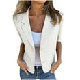 thumbnail image 1 of Women's Tops, Short Sleeve Blazer For Women Lightweight Business Casual Fashion Suit 2026 Summer Lapel Open Front Work Office Jacket, 1 of 6