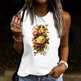 thumbnail image 1 of Women's Tops Short Sleeve Cotton Under $5 Summer Casual Round Neck Loose Sleeveless T-Shirt, 1 of 4