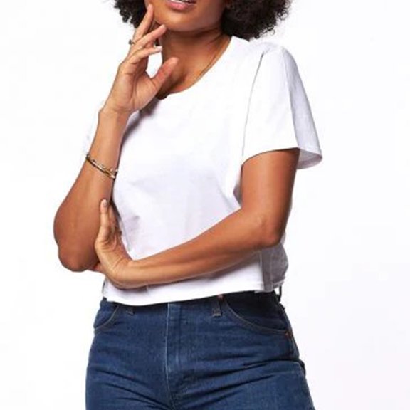 Women's Tops Short Sleeve Summer Under $5 Solid Color Relaxed Fit Basic Tee Blouse Soft Stretch Crew Neck Shirts