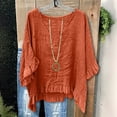 thumbnail image 1 of Women's Tops Short Sleeve V-Neck Plus Size Loose Ruffle Hem Cuffs Tee Top, 1 of 7
