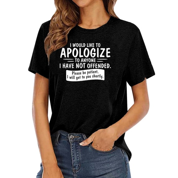 Women's Tops T-Shirts Graphic Letter Print Loose Fit Short Sleeve Crewneck Boho Shirts