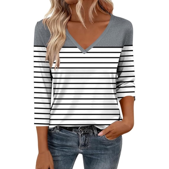 Women's Tops T Shirts Printed 3/4 Sleeve Boho Shirts