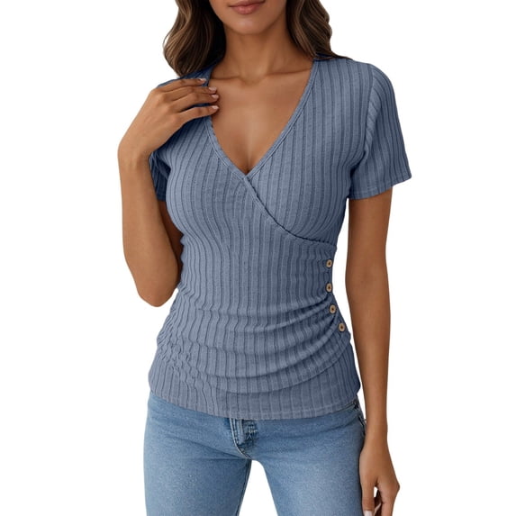 Women's Tops T Shirts Short Sleeve Basic Breathable Ladies Casual Trendy Shirts