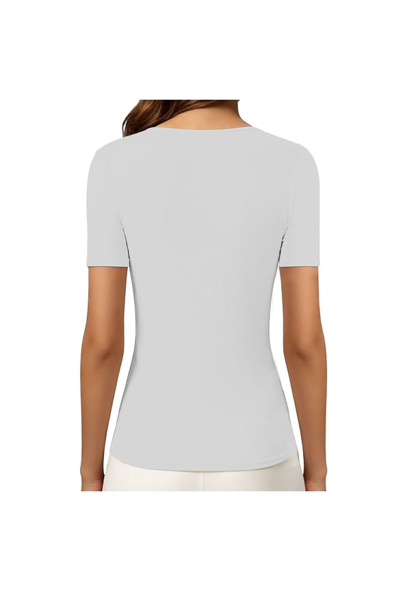 Women's Tops, Tees & Blouses Casual Slim Short Sleeve T Shirt In Bra Seamless Blouses,White,S