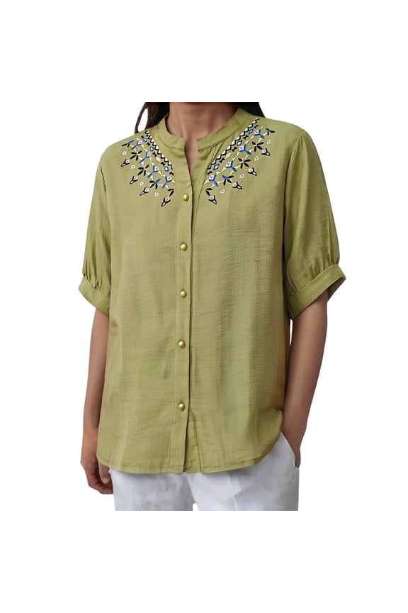 Women's Tops, Tees & Blouses China Style Retro Linen Thin Ethnic Cheongsam Traditional Shirt Summer Tops