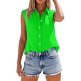 thumbnail image 1 of Women's Tops, Tees & Blouses Cotton Linen Sleeveless Collared Oversized Work Womens Spring Summer Shirts, 1 of 4