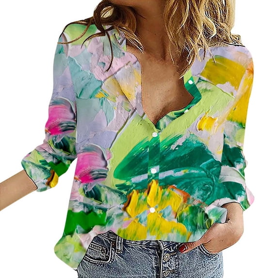 Women's Tops, Tees & Blouses Floral Print Button Down Lightweight Long Sleeve Womens Spring Summer Shirts