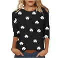 thumbnail image 1 of Women's Tops, Tees & Blouses Petite,Saint Patricks Day for Women Shamrock 3/4 Sleeve Shirt Funny Irish Graphic Tee Spring Party Tops, 1 of 5
