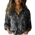thumbnail image 1 of Women's Tops, Tees & Blouses Printed Cotton Long Sleeve Button Down Womens Spring Summer Shirts, 1 of 3