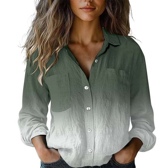 Women's Tops, Tees & Blouses Printed Long Sleeve Button Down Womens Spring Summer Shirts