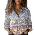 thumbnail image 1 of Women's Tops, Tees & Blouses Printed Long Sleeve Button Down Womens Spring Summer Shirts, 1 of 4