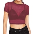 thumbnail image 1 of Women's Tops, Tees & Blouses Short Sleeve Seamless Arm Shaper Mesh Womens Spring Summer Shirts, 1 of 3