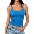 thumbnail image 1 of Women's Tops Tees Blouses V Neck Sleeveless Loose Workout Summer Crop Camisole Tank Tops With Built In Bras for Women, 1 of 8