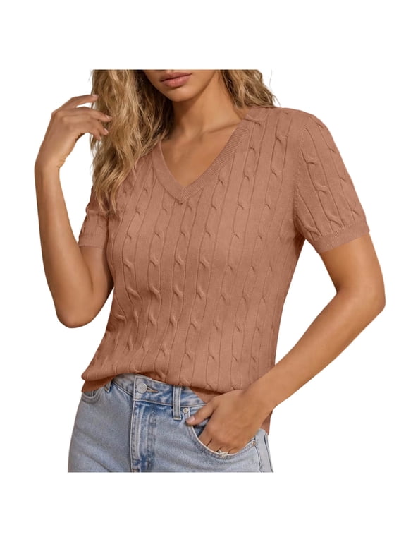 Women's Tops, Tees & Blouses, Women's Wool Blend Spring Summer Lightweight Business Casual Sweater Tops 2026