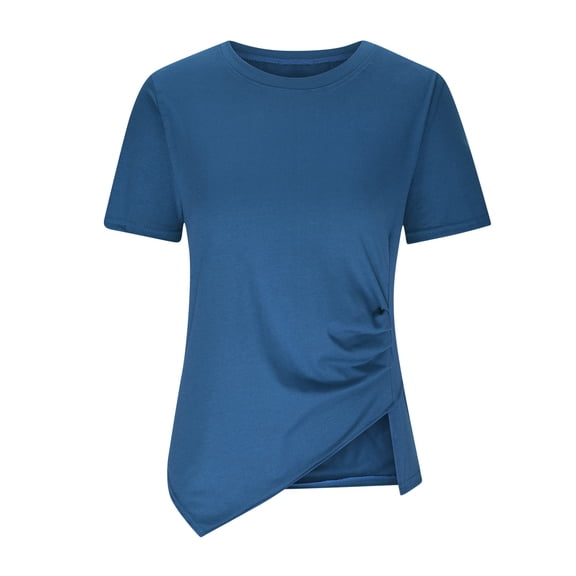 Women's Tops, Women Fashion Crew Neck Half Sleeves Oversized T-Shirt, Solid Casual Loose Basic Tops