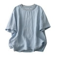thumbnail image 1 of Women's Tops, Women T-Shirt Oversize Boyfriend Style Basic Tees Casual Loose T-Shirt, 1 of 8