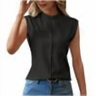 Women's Tops, Womens Sleeveless Loose Fit Mock Neck Summer Tank Top High Neck Soild Blouse Shirt Dressy Casual