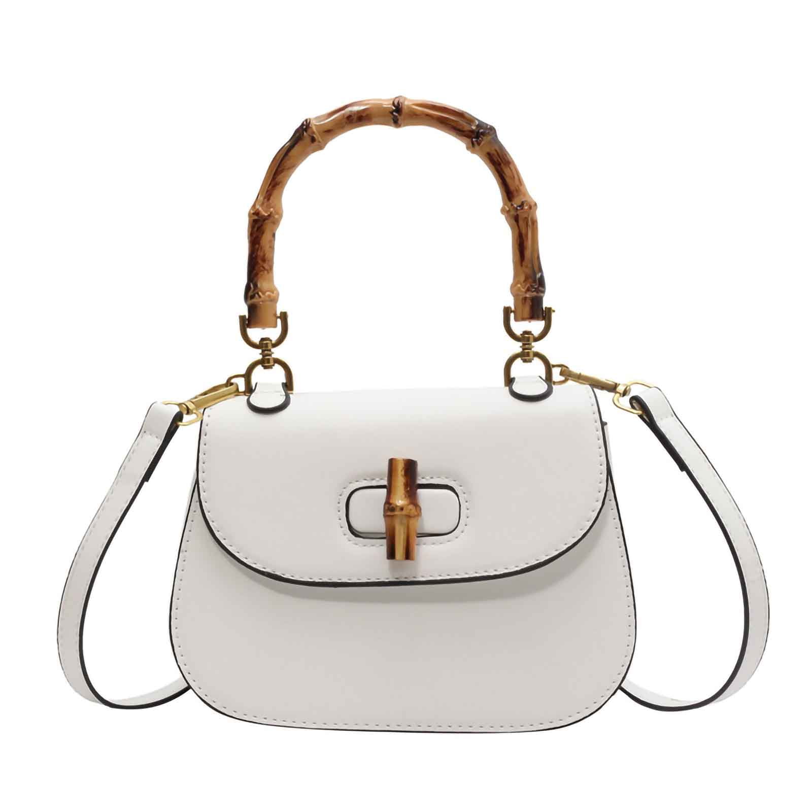 Women's Tote Bag Slub Bags Leather Handbags Bamboo Shaped Top Handle