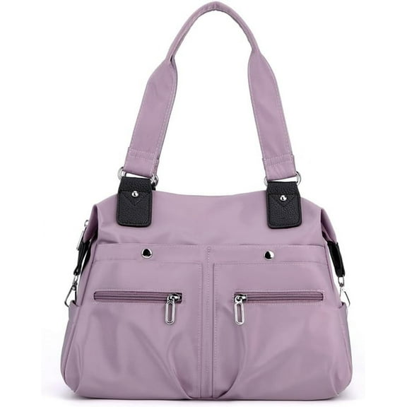 Women's Tote Bag Multi Pocket Waterproof Nylon Handbag Purse Casual Travel Shoulder Bag Hobo Bag